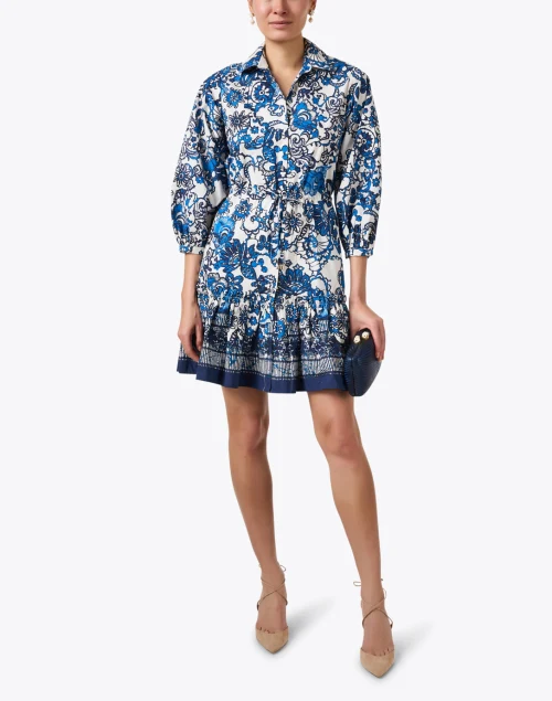 Robin Blue Floral Print Cotton Dress