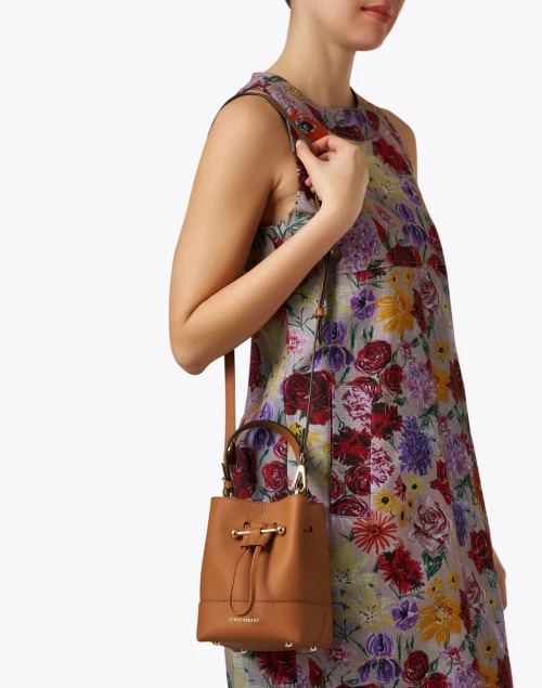 Lana Osette Mini Tan Leather Bucket Bag