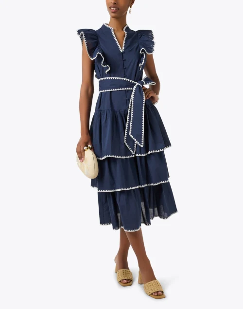 Greer Navy Cotton Dress