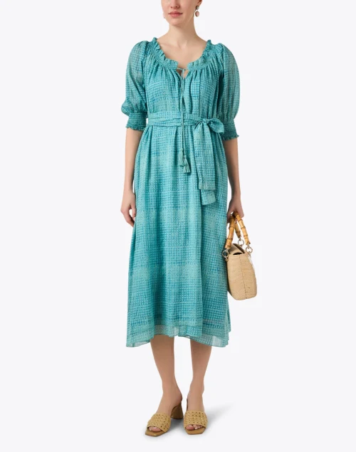 Turquoise Mosaic Print Dress