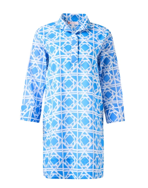 Helen Blue Rattan Print Dress