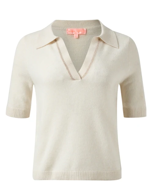 Cream Cashmere Polo Sweater