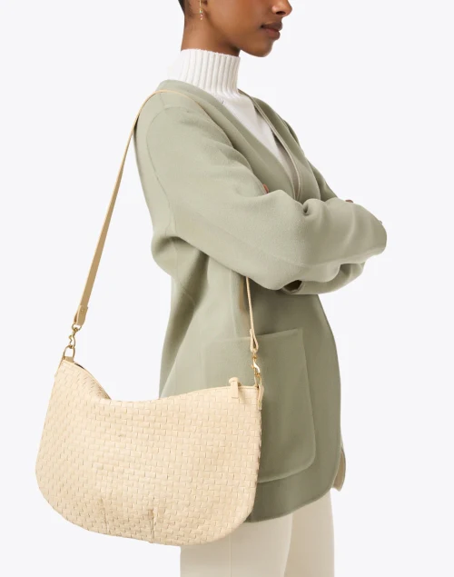 Moyen Cream Woven Messenger Bag