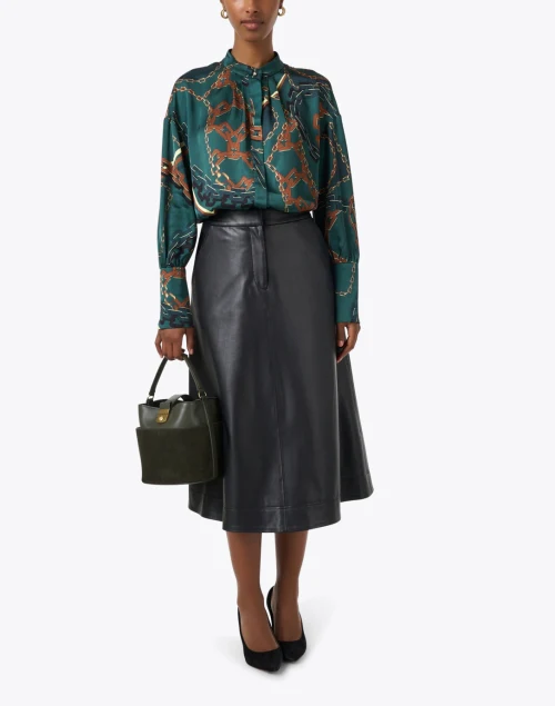 Green Chain Print Blouse