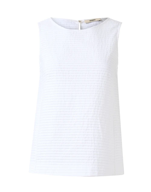 White Textured Cotton Top