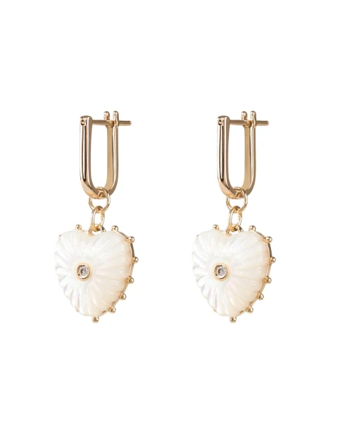 Isabel Gold and Pearl Heart Earrings