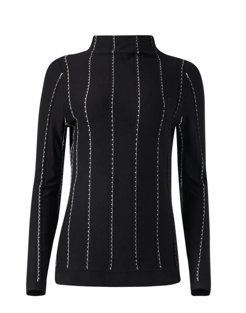 Black Striped Knit Top