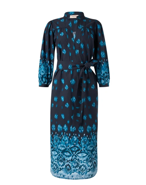 Danilia Blue Ikat Print Dress