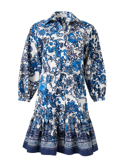 Robin Blue Floral Print Cotton Dress