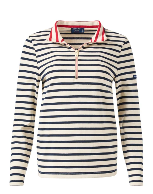 Meri Navy and Ivory Striped Top