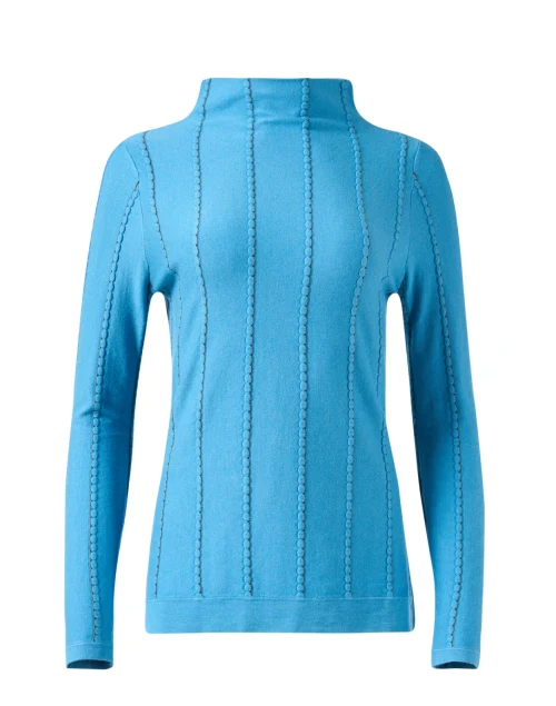 Blue Striped Knit Top