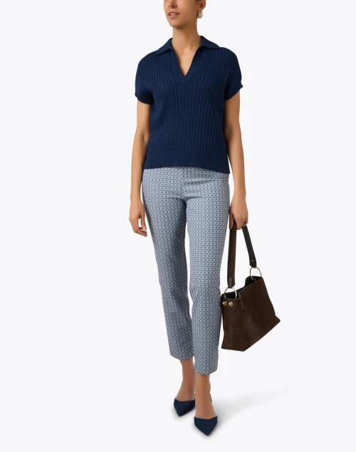 Anna Blue Print Pull On Pant