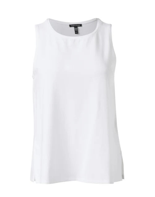 White Stretch Jersey Knit Tank