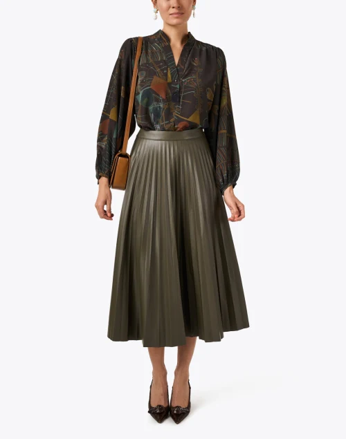 Villamarie Abstract Print Silk Crepe Top