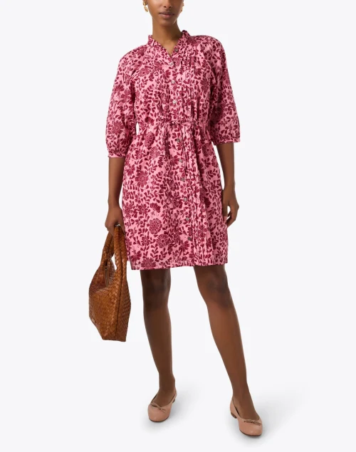 Benita Pink Floral Print Cotton Dress