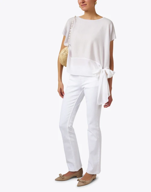 Greenport Grey and White Cashmere Top
