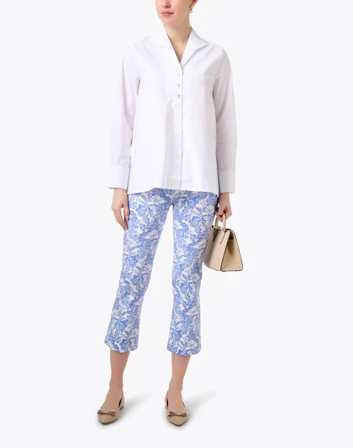 Leo Blue Paisley Crop Flare Pant