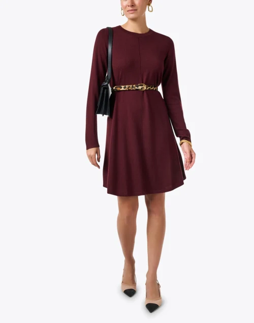 Maroon Wool Swing Dress