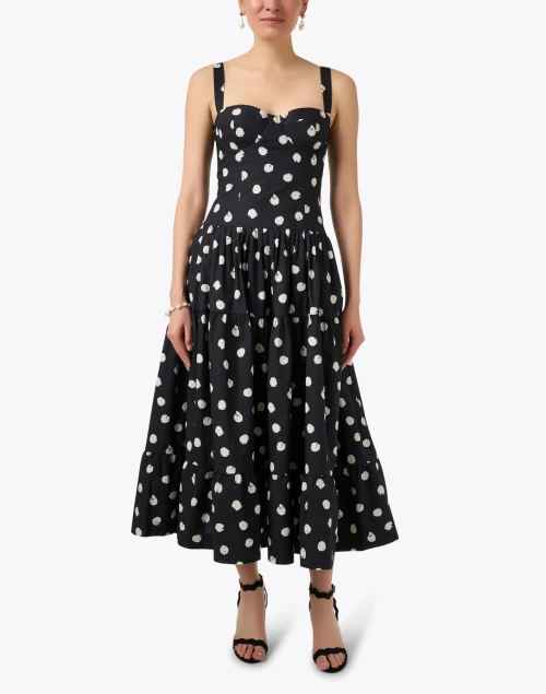 Santiago Black and White Dot Print Dress