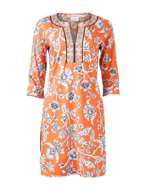 Orange and Blue Print Dress