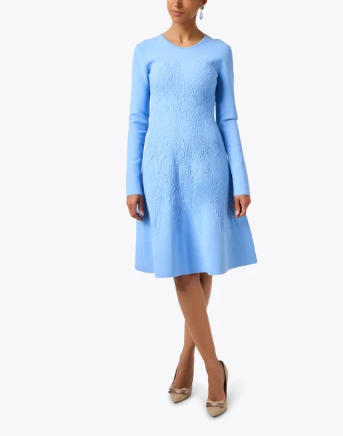 Oxford Blue Textured Knit Dress