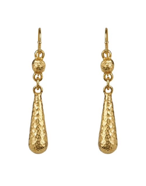 Hammered Gold Drop Earrings