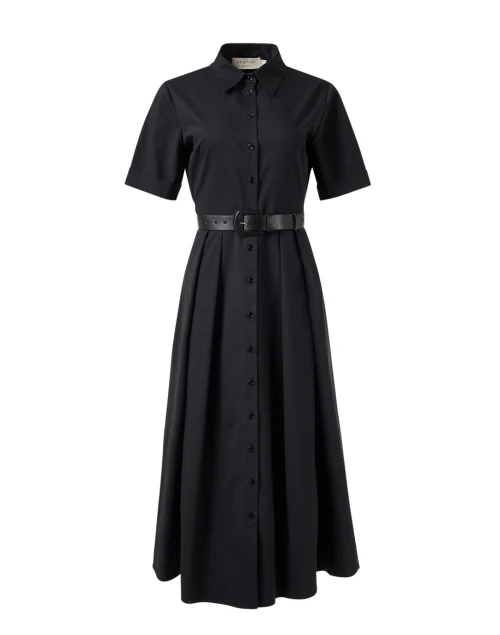 Lilah Black Belted Shirt Dress