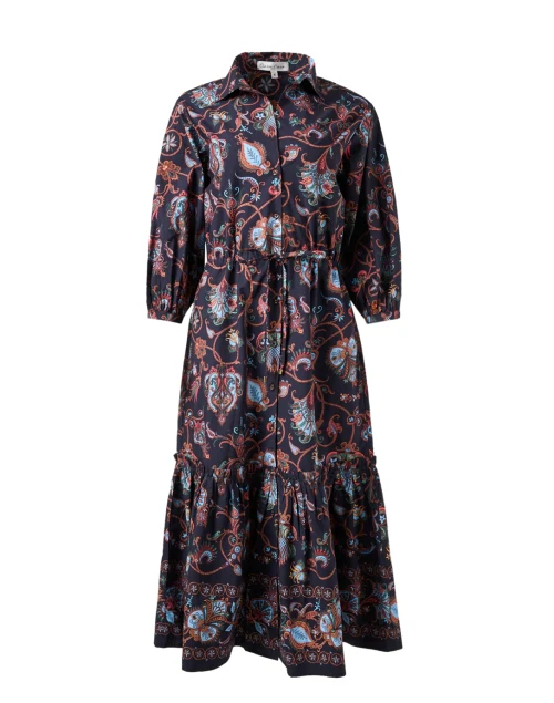 Hutton Black Multi Print Cotton Shirt Dress