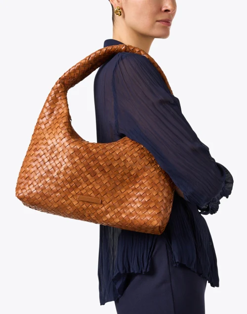 Willow Brown Woven Leather Shoulder Bag