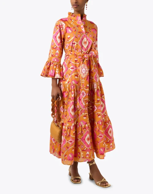 Roxie Orange Print Cotton Voile Dress