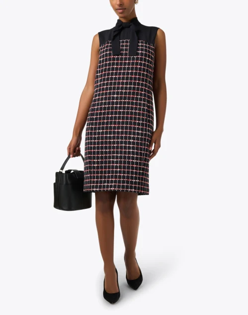 Black Multi Tweed Shift Dress