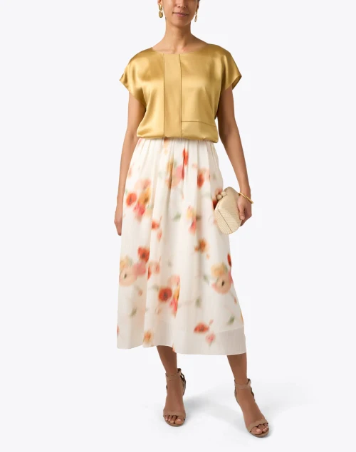 Cream Print Skirt