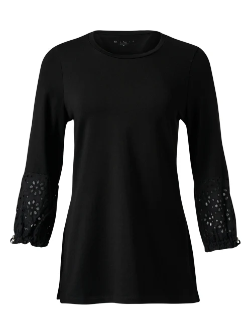 Black Eyelet Cotton Top