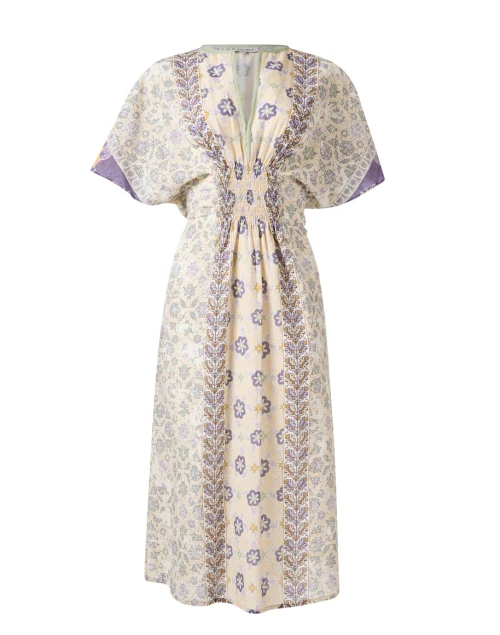 Naama Purple and Yellow Floral Print Dress