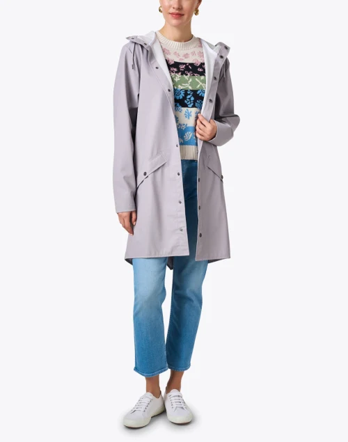 Long Light Purple Raincoat