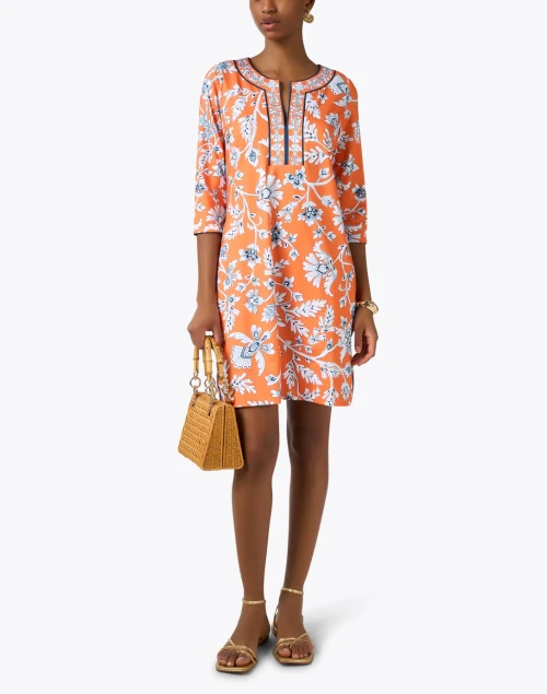 Orange and Blue Print Dress