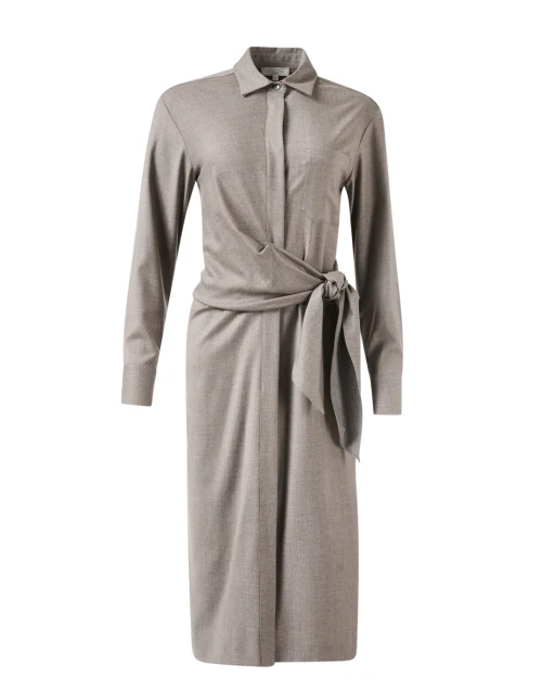Ladispoli Taupe Knit Shirt Dress
