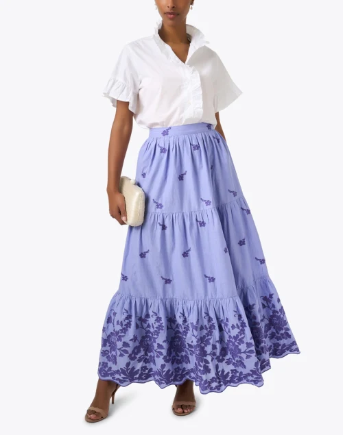 Paola Purple Embroidered Skirt
