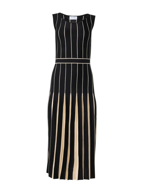 Black and Tan Pleated Dress