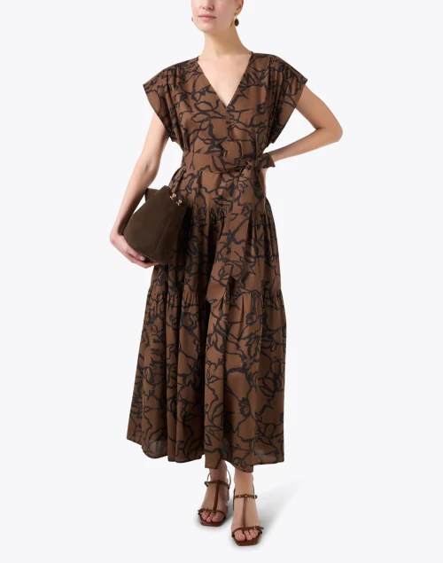 Agathe Brown Print Cotton Dress