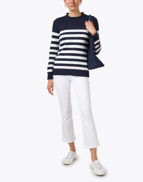 Navy and White Striped Sweater
