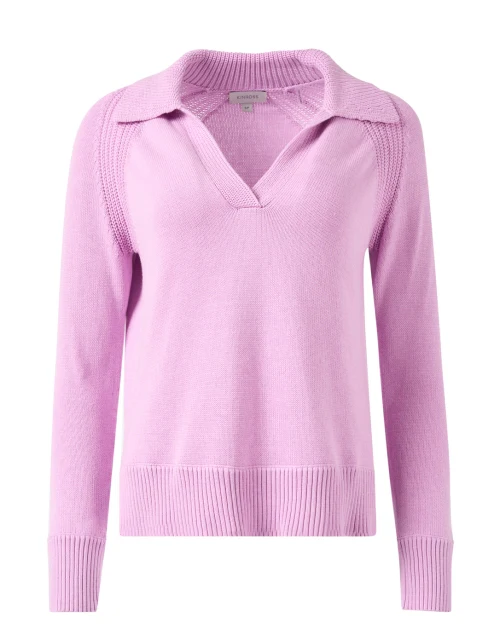 Pink Cotton Polo Sweater