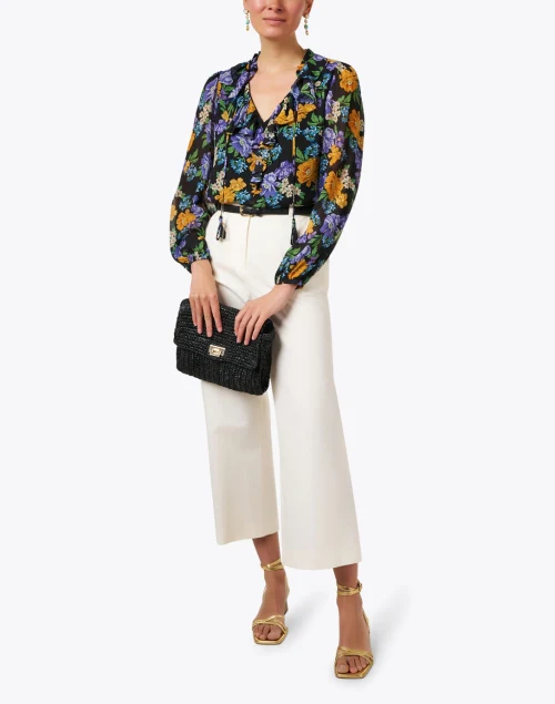 Caitlin Black Multi Floral Blouse