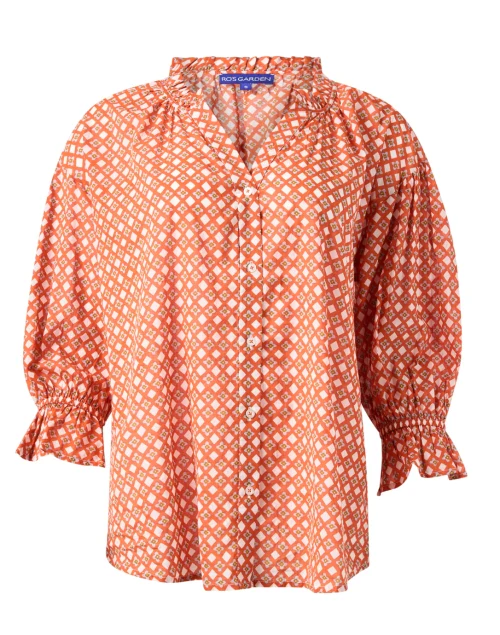 Rachel Orange Geo Print Blouse