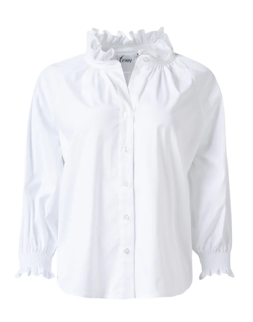 Fiona White Silky Poplin Shirt