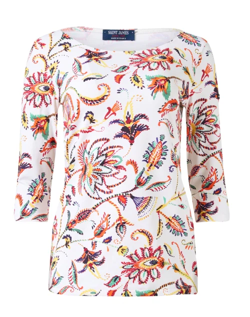 Garde White Multi Paisley Jersey Top