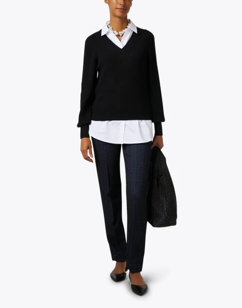 Black Cotton Silk Sweater