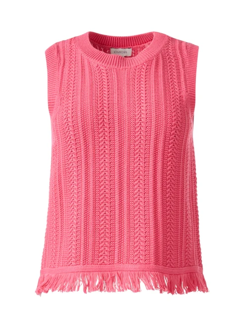 Coral Textured Fringe Top