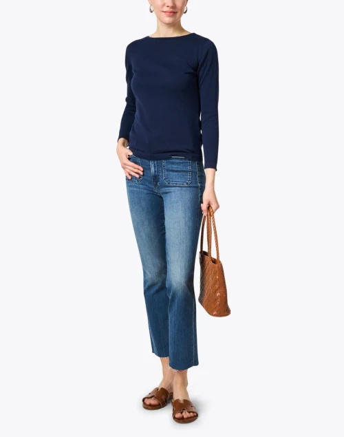 Navy Pima Cotton Sweater