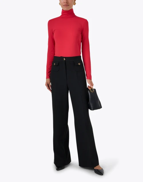 Coral Turtleneck Top